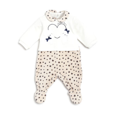 Girls Bronze Printed Nappy Opening Babysuit